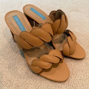 Draper James Tan Heeled Braided Sandals